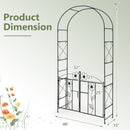 2 in 1 Garden Arbor with 2 Side Planters and 8 Ground Stakes-Black