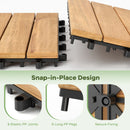 30 PCS Interlocking Deck Tiles 12 x 12 Inch Acacia Wood Patio Tiles with Straight Slats