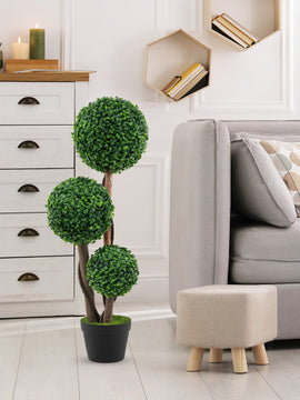 36 Inch Tall Artificial Boxwood Topiary Tree in Pot