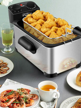 3.2 Quart Electric Stainless Steel Deep Fryer with Timer