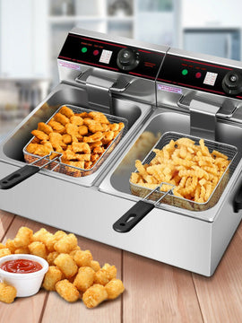 3400W Dual Tank Electric Countertop Deep Fryer