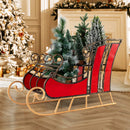 3 FT Christmas Metal Sleigh Decoration Santa Sleigh with 2-Tier Storage Shelf