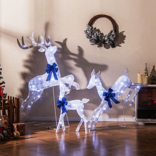 3-Piece Pre-Lit Christmas Deer Family Set