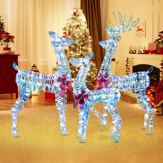 3-Piece Pre-Lit Christmas Deer Family Set