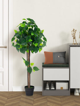 45 Inches Artificial Hydrangea Tree with Real Wood Trunk and Realistic Hydrangea Leaves