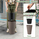 45 cm Tall Flower Pot Set of 2 with Insert Bucket and Handle Design
