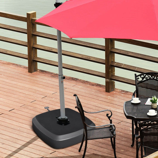 Patio Cantilever Offset Umbrella Base with Wheels for Garden Poolside Deck