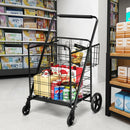 Heavy Duty Folding Utility Shopping Double Cart