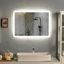 LED Wall-mounted Bathroom Rounded Arc Corner Mirror with Touch