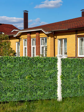 4 Pieces 20 x 20 Inch Artificial Hedge Boxwood Panels with Diverse Leaves