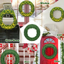 Pre-lit Snow Flocked Artificial Christmas Wreath with 8 Pine Cones and 35 LED Lights