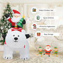 7.7 Feet Long Christmas Inflatable Santa Claus and Reindeer Riding Red Car with Gift Bag and 9 LED White Lights