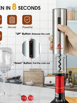 6-in-1 Electric Wine Bottle Opener Set with Foil Cutter