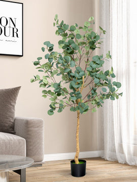 5.5 Feet Artificial Eucalyptus Tree with 517 Silver Dollar Leaves