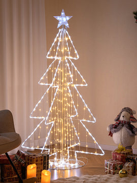 5 Feet Animated Christmas Tree with Warm and Cold LED Lights