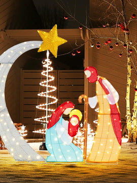 6 Feet Lighted Nativity Scene with 240 LED Lights