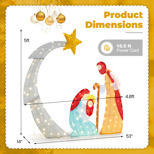 6 Feet Lighted Nativity Scene with 240 LED Lights