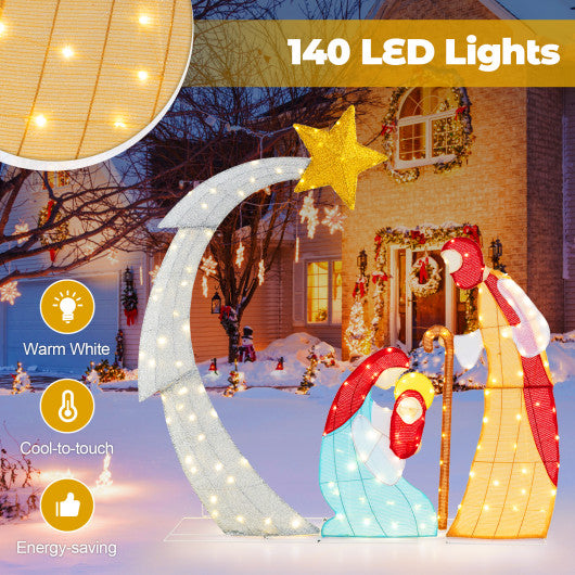 6 Feet Lighted Nativity Scene with 240 LED Lights