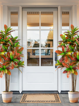 5 FT Tall Artificial Croton Plant with Gradient Leaves and Nursery