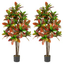 5 FT Tall Artificial Croton Plant with Gradient Leaves and Nursery