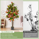 5 FT Tall Artificial Croton Plant with Gradient Leaves and Nursery