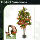 5 FT Tall Artificial Croton Plant with Gradient Leaves and Nursery