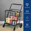 Heavy Duty Folding Utility Shopping Double Cart
