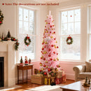 6 FT Artificial Pink Christmas Tree with 460 Branch Tips for Holiday