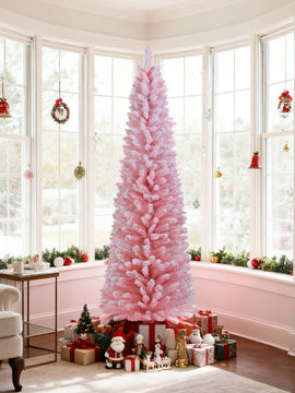 6 FT Artificial Pink Christmas Tree with 460 Branch Tips for Holiday