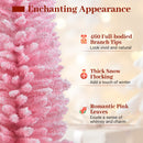 6 FT Artificial Pink Christmas Tree with 460 Branch Tips for Holiday