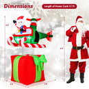 7.7 Feet Long Christmas Inflatable Santa Claus and Reindeer Riding Red Car with Gift Bag and 9 LED White Lights