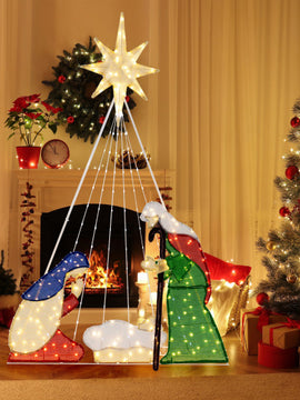 6 Feet Lighted Nativity Scene with 240 LED Lights