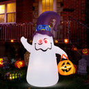 8 Feet Giant Halloween Inflatable Ghost with Built-in LED Lights and Mirror Face
