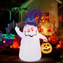 8 Feet Giant Halloween Inflatable Ghost with Built-in LED Lights and Mirror Face