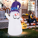 8 Feet Giant Halloween Inflatable Ghost with Built-in LED Lights and Mirror Face