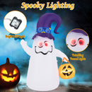 8 Feet Giant Halloween Inflatable Ghost with Built-in LED Lights and Mirror Face