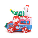 7.7 Feet Long Christmas Inflatable Santa Claus and Reindeer Riding Red Car with Gift Bag and 9 LED White Lights