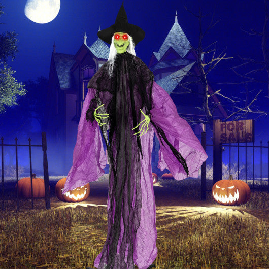 6.4 Feet Halloween Standing Grim Reaper with Lighted Eyes and Terrifying Sounds