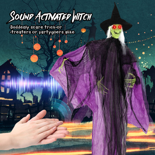 6.4 Feet Halloween Standing Grim Reaper with Lighted Eyes and Terrifying Sounds