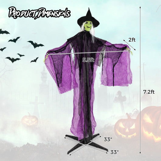 6.4 Feet Halloween Standing Grim Reaper with Lighted Eyes and Terrifying Sounds