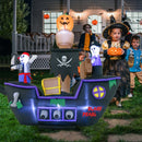 10.2 Feet Long Halloween Inflatable Carriage with Pumpkin and 2 Ghosts