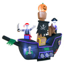 10.2 Feet Long Halloween Inflatable Carriage with Pumpkin and 2 Ghosts