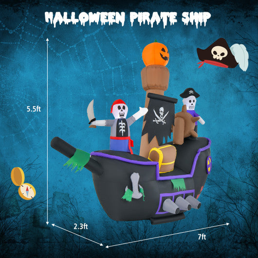 10.2 Feet Long Halloween Inflatable Carriage with Pumpkin and 2 Ghosts