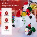 7.7 Feet Long Christmas Inflatable Santa Claus and Reindeer Riding Red Car with Gift Bag and 9 LED White Lights
