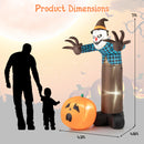 8 Feet Giant Halloween Inflatable Ghost with Built-in LED Lights and Mirror Face
