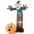 8 Feet Giant Halloween Inflatable Ghost with Built-in LED Lights and Mirror Face