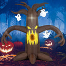 8 Feet Giant Halloween Inflatable Ghost with Built-in LED Lights and Mirror Face