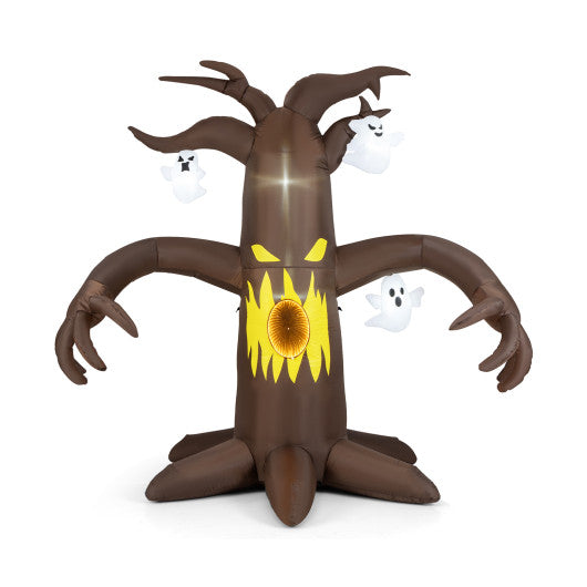 8 Feet Giant Halloween Inflatable Ghost with Built-in LED Lights and Mirror Face