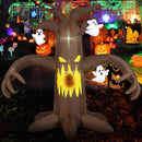 8 Feet Giant Halloween Inflatable Ghost with Built-in LED Lights and Mirror Face