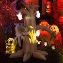 8 Feet Giant Halloween Inflatable Ghost with Built-in LED Lights and Mirror Face